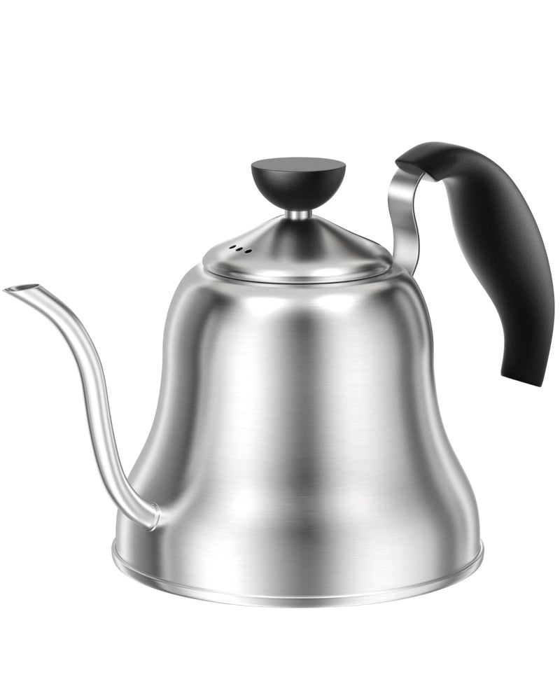 Chefbar Coffee Kettle for Stove Top Premium Gooseneck Kettle, Pour Over Coffee Tea Pot, Stovetop Teapot, Hot Water Heater for Camping, Home & Kitchen, Stainless Steel - Small 28oz, Brushed - Image 1